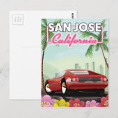 カリフォルニア州サンノゼの旅行ポスター ポストカード (正面/裏面)