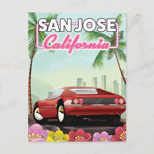 カリフォルニア州サンノゼの旅行ポスター ポストカード (正面)