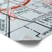 カリフォルニア州サンノゼヴィンテージマップのポスター ポスター (角)