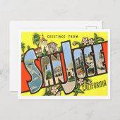 カリフォルニア州サンノゼヴィンテージ大文字葉書 ポストカード (正面/裏面)