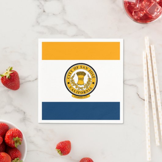カリフォルニア州サンノゼ州旗 スタンダードカクテルナプキン (インサイチュ)