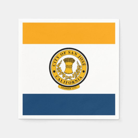 カリフォルニア州サンノゼ州旗 スタンダードカクテルナプキン (正面)