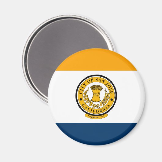 カリフォルニア州サンノゼ州旗 マグネット (正面/裏面)