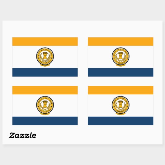 カリフォルニア州サンノゼ州旗 長方形シール (シート)