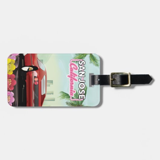 カリフォルニア州サンノゼ旅行ポスター ラゲッジタグ (正面横)