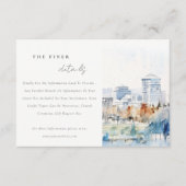 カリフォルニア州サンノゼ 水彩 結婚式 詳細 エンクロージャーカード (正面)