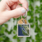 カリフォルニア州サンフランシスコの衛星ビュー キーホルダー (手)