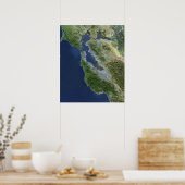 カリフォルニア州サンフランシスコの衛星ビュー ポスター (キッチン)