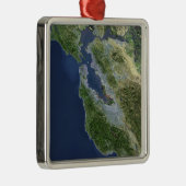 カリフォルニア州サンフランシスコの衛星ビュー メタルオーナメント (右)