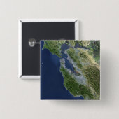 カリフォルニア州サンフランシスコの衛星ビュー 缶バッジ (正面&裏面)