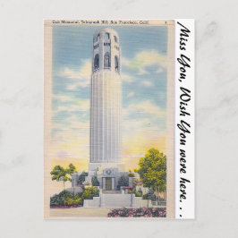 カリフォルニア州サンフランシスコのCoit Memorial ポストカード