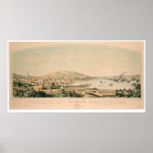 カリフォルニア州サンフランシスコパノラママップ1849 (1626A) ポスター