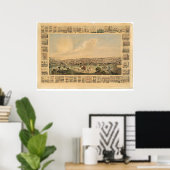 カリフォルニア州サンフランシスコパノラママップ1860 (1162A) ポスター (ホームオフィス)