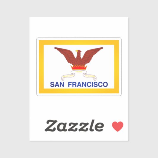 カリフォルニア州サンフランシスコ国旗 シール (シート)