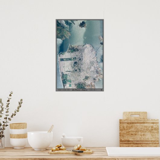 カリフォルニア州サンフランシスコ衛星ポスター ポスター (キッチン)