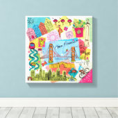 カリフォルニア州サンフランシスコ キャンバスプリント (インサイチュ (ウッドフロア))