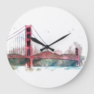 カリフォルニア州サンフランシスコ – ゴールデンゲートブリッジ ラージ壁時計