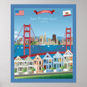 カリフォルニア州サンフランシスコ |湾のそばの街 ポスター (正面)
