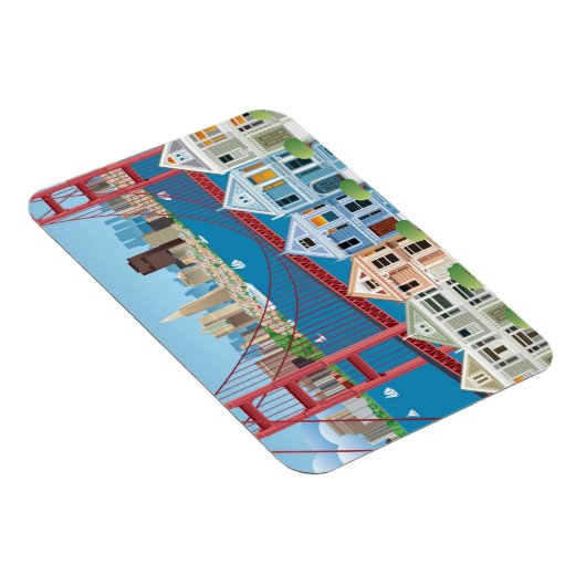 カリフォルニア州サンフランシスコ |湾のそばの街 マグネット (右側)