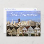 カリフォルニア州サンフランシ色彩の鮮やかスコスカイライン ポストカード (正面/裏面)