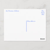 カリフォルニア州サンフランシ色彩の鮮やかスコスカイライン ポストカード (裏面)