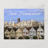 カリフォルニア州サンフランシ色彩の鮮やかスコスカイライン ポストカード (正面)