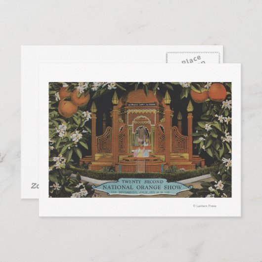 カリフォルニア州サンベルナルディーノ – 22nd全国オレンジショー ポストカード (正面/裏面)