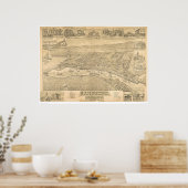 カリフォルニア州サンペドロ。パノラママップ1895 (1319A) ポスター (キッチン)