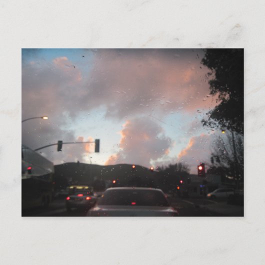 カリフォルニア州サンルイス・オビスポのサンセットで雨が降る ポストカード (正面)