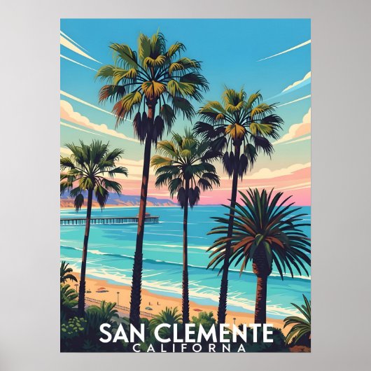 カリフォルニア州サン・クレメンテの海岸の景色 ポスター (正面)