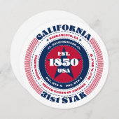 カリフォルニア州サーキュラータイポグラフィフラットカード (正面/裏面)