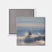 カリフォルニア州サーファーが波の磁石に乗る マグネット (正面/裏面)