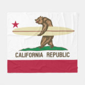 カリフォルニア州サーファー州旗 フリースブランケット (正面(横))