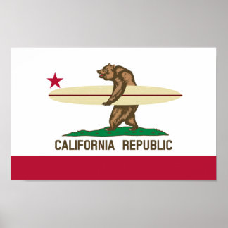 カリフォルニア州サーファー州旗 ポスター