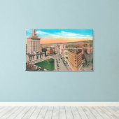 カリフォルニア州シティオークランドの空中表示 キャンバスプリント (インサイチュ (ウッドフロア))