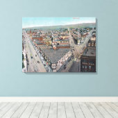 カリフォルニア州シティオークランドの空中表示 キャンバスプリント (インサイチュ (ウッドフロア))