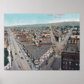 カリフォルニア州シティオークランドの空中表示 ポスター (正面)