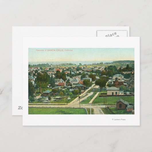 カリフォルニア州シティサンタクルーズの空中表示 ポストカード (正面/裏面)