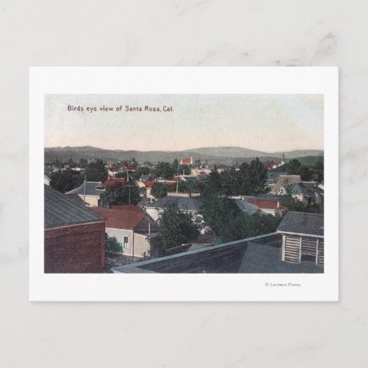 カリフォルニア州シティサンタローザの空中表示 ポストカード (正面)