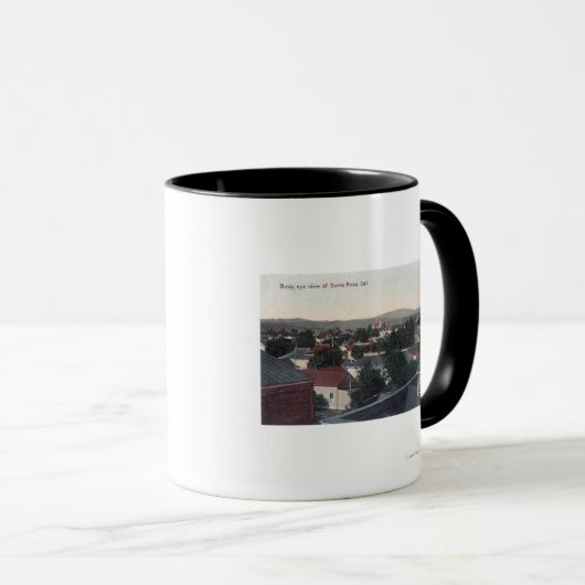 カリフォルニア州シティサンタローザの空中表示 マグカップ (正面右)