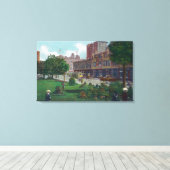 カリフォルニア州シティホールパークオークランドの景色 キャンバスプリント (インサイチュ (ウッドフロア))