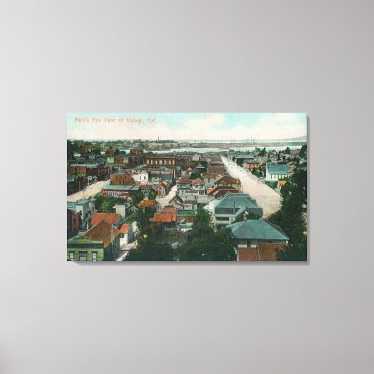 カリフォルニア州シティヴァレホの航空写真 キャンバスプリント (正面)