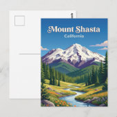 カリフォルニア州シャスタ山 ポストカード (正面/裏面)