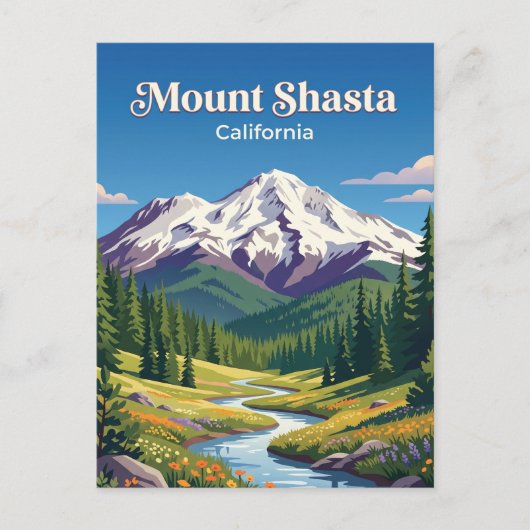カリフォルニア州シャスタ山 ポストカード (正面)