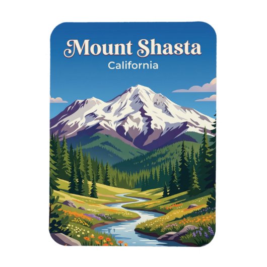 カリフォルニア州シャスタ山 マグネット (縦)