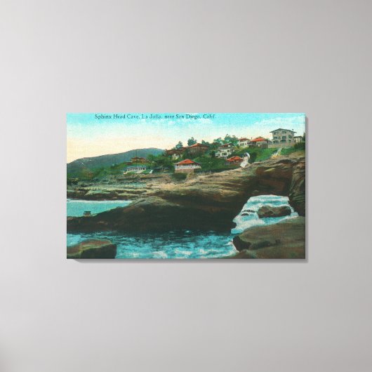 カリフォルニア州スフィンクス岬ケーブラジョラの景色 キャンバスプリント (正面)