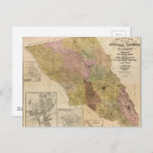 カリフォルニア州ソノマ郡の公式地図（1900年） ポストカード (正面/裏面)