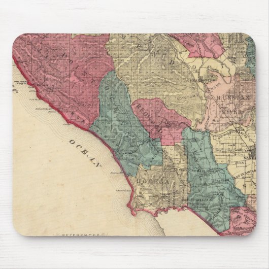 カリフォルニア州ソノマ郡地図 マウスパッド (正面)
