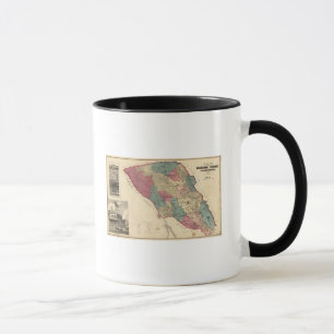 カリフォルニア州ソノマ郡地図 マグカップ