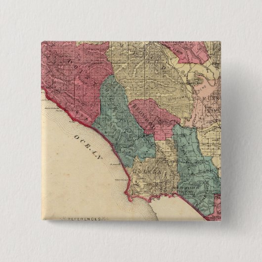 カリフォルニア州ソノマ郡地図 缶バッジ (正面)